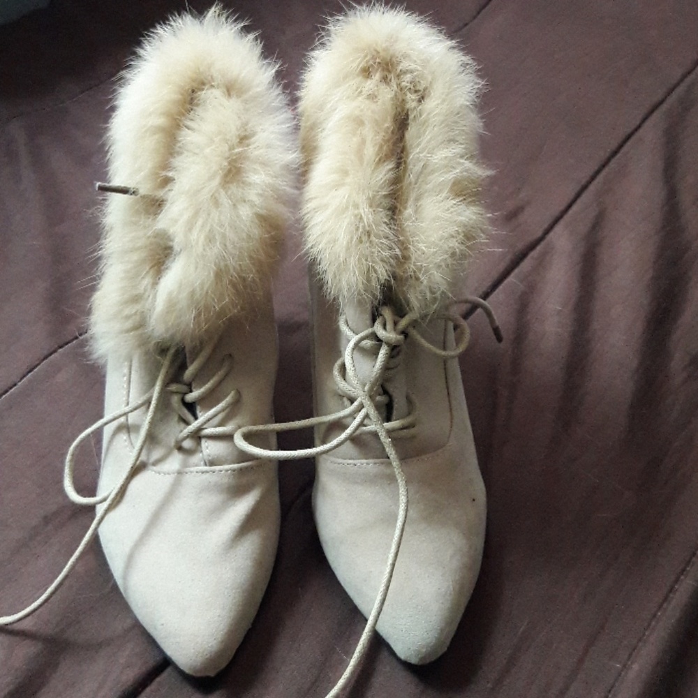 Fur ankle boots